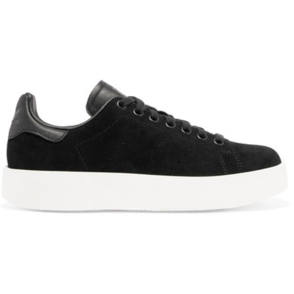 Adidas Black Stan Smiths Sneakers - Picture 1 of 7